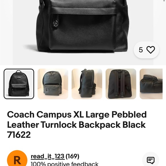 Coach XL leather worn backpack campus large with turn lock zipper pocket USED - Picture 2 of 14